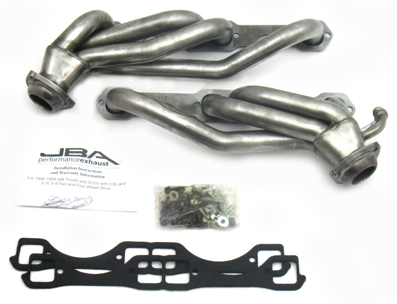 JBA 96-00 GM Truck 5.0L/5.7L SBC w/o A.I.R. 1-1/2in Primary Raw 409SS Cat4Ward Header-Headers & Manifolds-Grocery Getter Performance