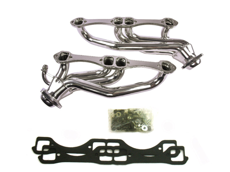 JBA 96-00 GM Truck 5.0L/5.7L SBC w/o A.I.R. 1-1/2in Primary Silver Ctd Cat4Ward Header-Headers & Manifolds-Grocery Getter Performance