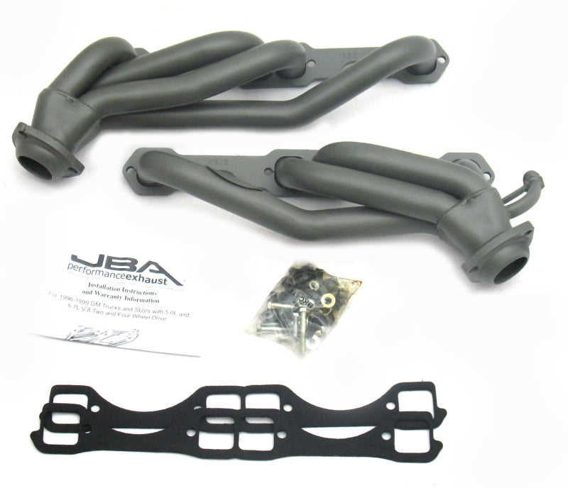 JBA 96-00 GM Truck 5.0L/5.7L SBC w/o A.I.R. 1-1/2in Primary Ti Ctd Cat4Ward Header-Headers & Manifolds-Grocery Getter Performance
