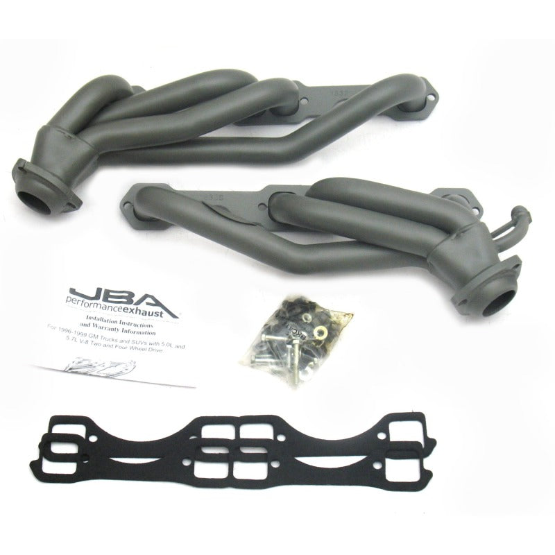 JBA 96-00 GM Truck 5.0L/5.7L SBC w/o A.I.R. 1-1/2in Primary Ti Ctd Cat4Ward Header-Headers & Manifolds-Grocery Getter Performance