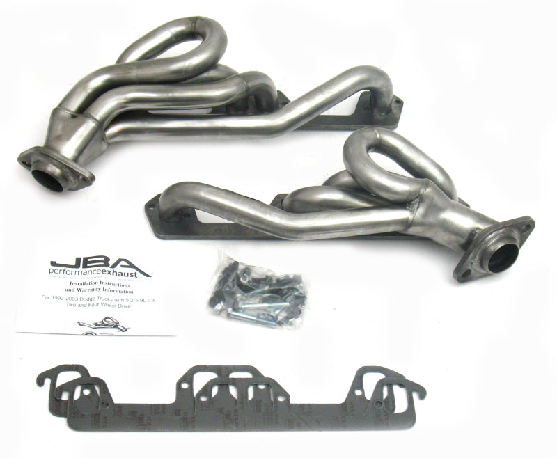 JBA 96-03 Dodge Truck 5.2L/5.9L Magnum 1-1/2in Primary Raw 409SS Cat4Ward Header-Headers & Manifolds-Grocery Getter Performance