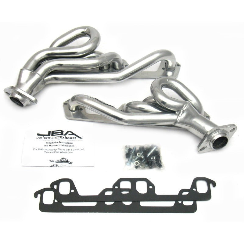 JBA 96-03 Dodge Truck 5.2L/5.9L Magnum 1-1/2in Primary Silver Ctd Cat4Ward Header-Headers & Manifolds-Grocery Getter Performance