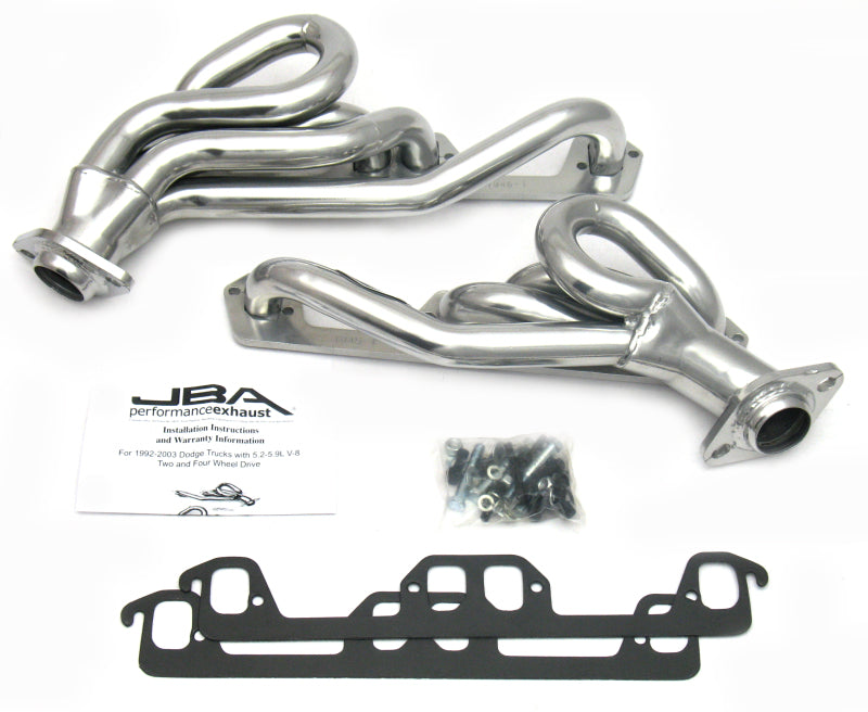 JBA 96-03 Dodge Truck 5.2L/5.9L Magnum 1-1/2in Primary Silver Ctd Cat4Ward Header-Headers & Manifolds-Grocery Getter Performance