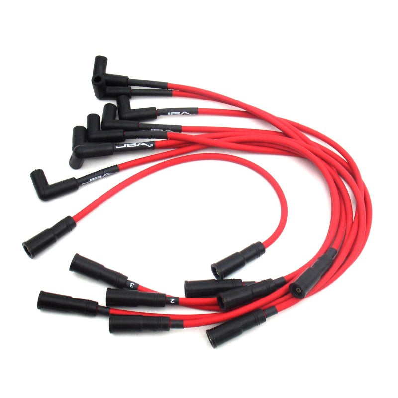 JBA 96-99 GM 5.0L/5.7L Truck Ignition Wires - Red-Spark Plug Wire Sets-Grocery Getter Performance