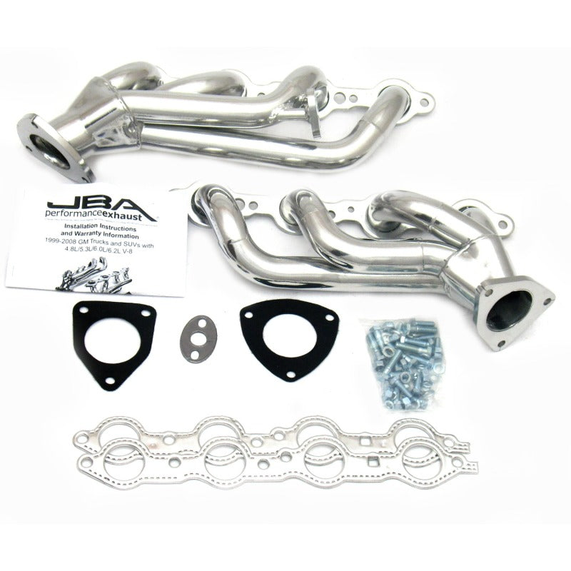 JBA 99-02 GM Truck 6.0L LS w/o A.I.R. w/EGR 1-5/8in Primary Silver Ctd Cat4Ward Header-Headers & Manifolds-Grocery Getter Performance