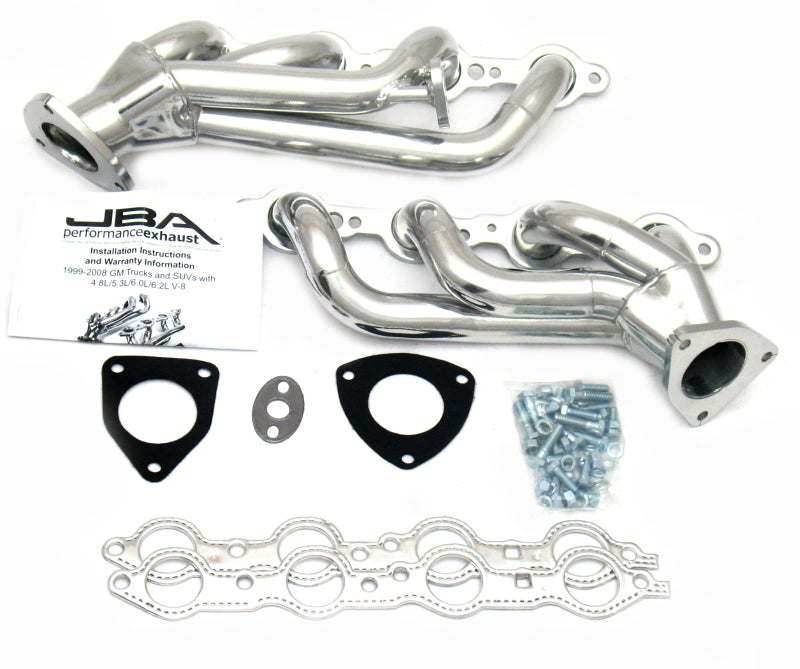 JBA 99-02 GM Truck 6.0L LS w/o A.I.R. w/EGR 1-5/8in Primary Silver Ctd Cat4Ward Header-Headers & Manifolds-Grocery Getter Performance
