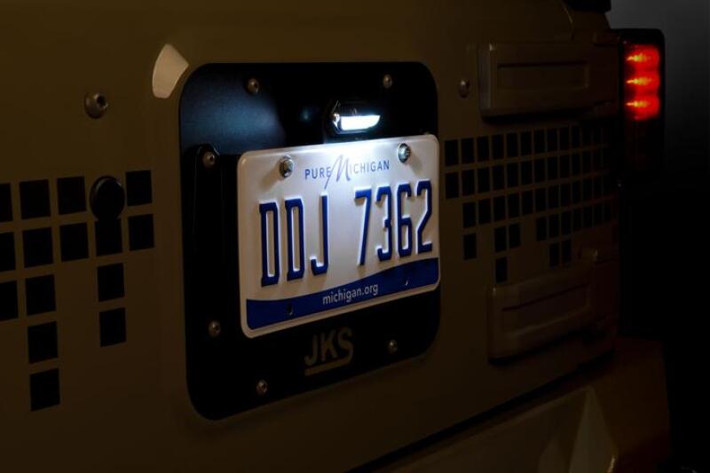 JKS Manufacturing 07-16 Jeep Wrangler JK License Plate Relocation Kit-License Plate Relocation-Grocery Getter Performance