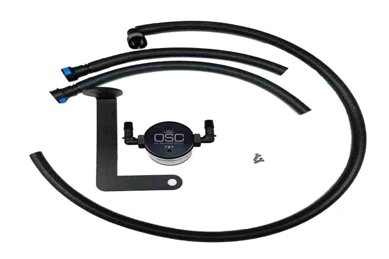 J&L 10-15 Chevrolet Camaro LS3 6.2L Passenger Side Oil Separator 3.0 - Black Anodized-Oil Separators-Grocery Getter Performance
