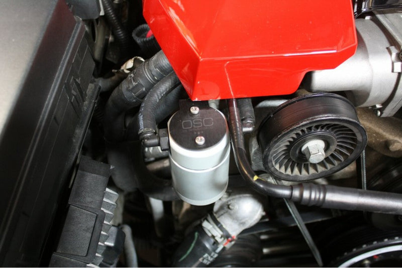 J&L 10-15 Chevrolet Camaro LS3 6.2L Passenger Side Oil Separator 3.0 - Clear Anodized-Oil Separators-Grocery Getter Performance
