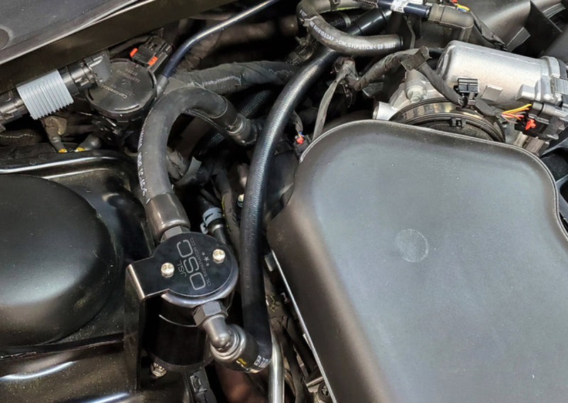 J&L 11-23 3.6L V6 Dodge Charger/Challenger/Chrysler 300C Oil Separator 3.0 - Black Anodized-Oil Separators-Grocery Getter Performance