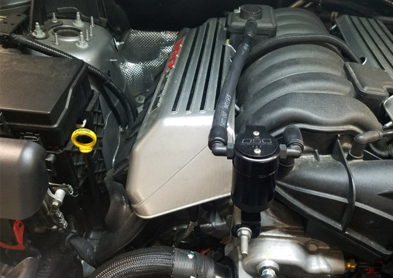 J&L 11-24 Dodge Charger SRT 6.4L Hemi Passenger Side Oil Separator 3.0 - Black Anodized-Oil Separators-Grocery Getter Performance