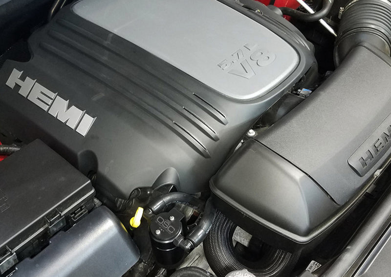 J&L 11-25 Jeep Grand Cherokee 5.7L Passenger Side Oil Separator 3.0 - Black Anodized-Oil Separators-Grocery Getter Performance
