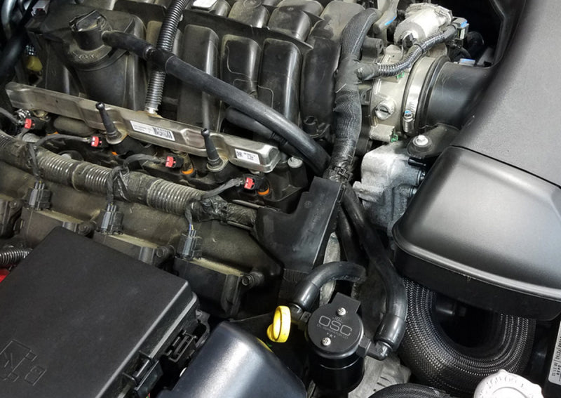 J&L 11-25 Jeep Grand Cherokee 5.7L Passenger Side Oil Separator 3.0 - Black Anodized-Oil Separators-Grocery Getter Performance