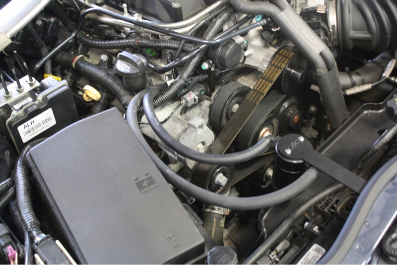 J&L 12-15 Chevrolet Camaro ZL1 6.2L Passenger Side Oil Separator 3.0 - Black Anodized-Oil Separators-Grocery Getter Performance
