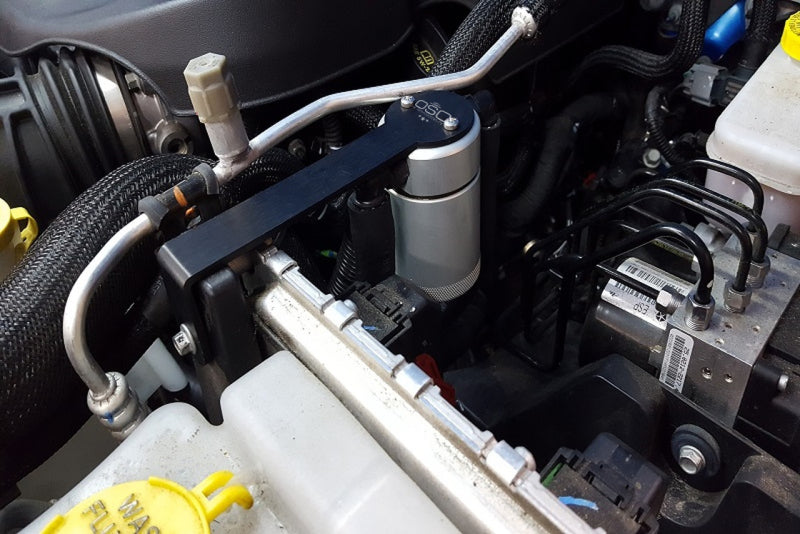 J&L 12-17 Jeep Wrangler JK 3.6L Passenger Side Oil Separator 3.0 - Clear Anodized-Oil Separators-Grocery Getter Performance