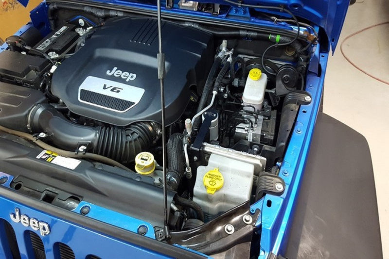 J&L 12-17 Jeep Wrangler JK 3.6L Passenger Side Oil Separator 3.0 - Clear Anodized-Oil Separators-Grocery Getter Performance
