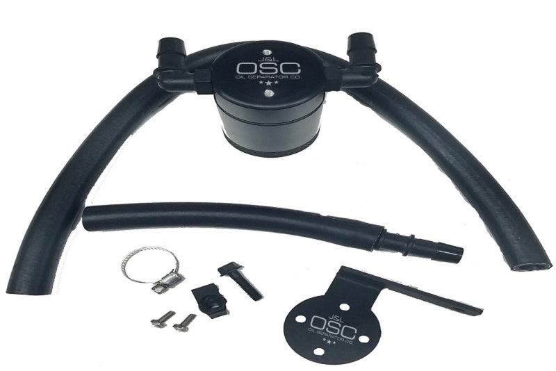 J&L 13-14 Focus ST Rear Oil Separator 3.0 - Black Anodized-Oil Separators-Grocery Getter Performance
