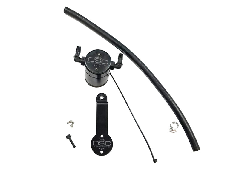 J&L 16-21 Honda Civic 1.5L Turbo (EX & Si) Passenger Side Oil Separator 3.0 - Black Anodized-Oil Separators-Grocery Getter Performance
