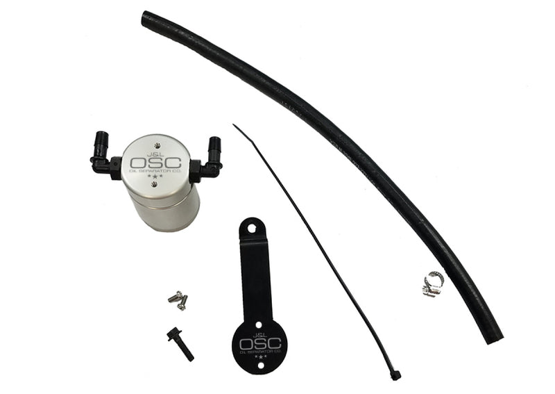 J&L 16-21 Honda Civic 1.5L Turbo (EX & Si) Passenger Side Oil Separator 3.0 - Clear Anodized-Oil Separators-Grocery Getter Performance