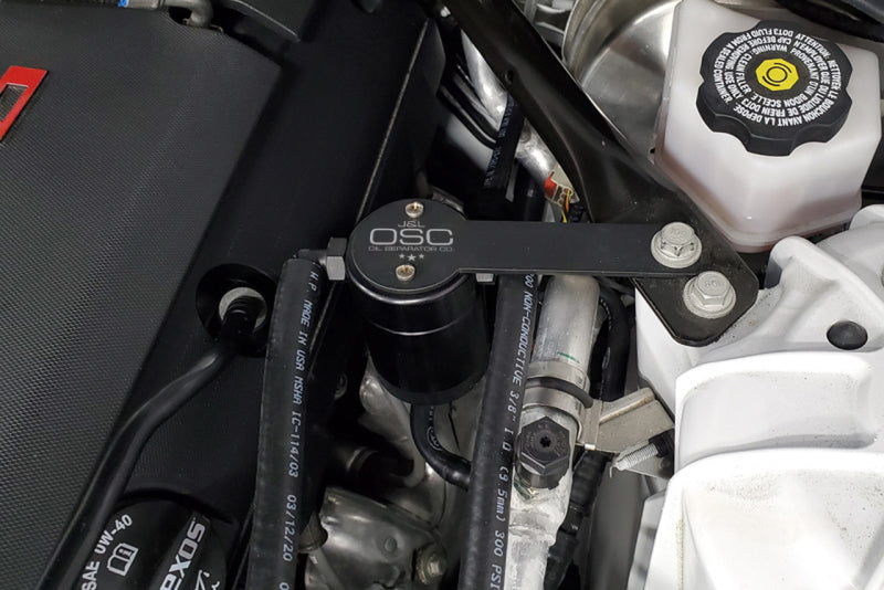 J&L 16-24 Chevrolet Camaro LT1 6.2L Driver Side Oil Separator 3.0 - Black Anodized-Oil Separators-Grocery Getter Performance