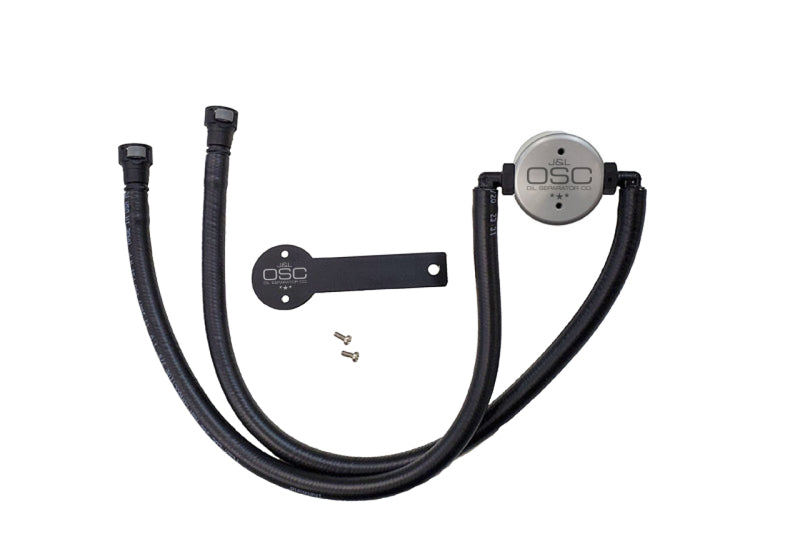 J&L 16-24 Chevrolet Camaro LT1 6.2L Drivers Side Oil Separator 3.0 - Clear Anodized-Oil Separators-Grocery Getter Performance