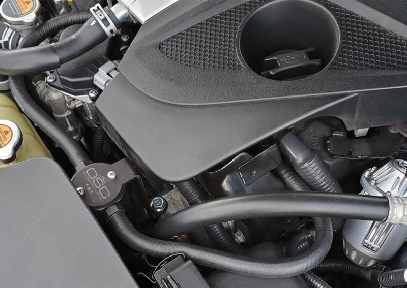 J&L 16-24 Infiniti Q50/Q60 3.0T Oil Separator 3.0 Driver Side - Black Anodized-Oil Separators-Grocery Getter Performance