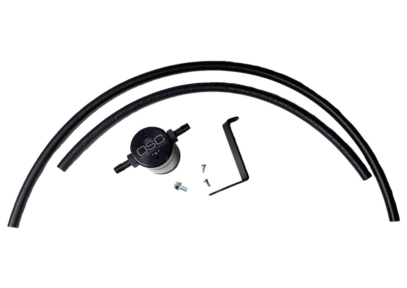 J&L 16-24 Infiniti Q50/Q60 3.0T Oil Separator 3.0 Driver Side - Black Anodized-Oil Separators-Grocery Getter Performance