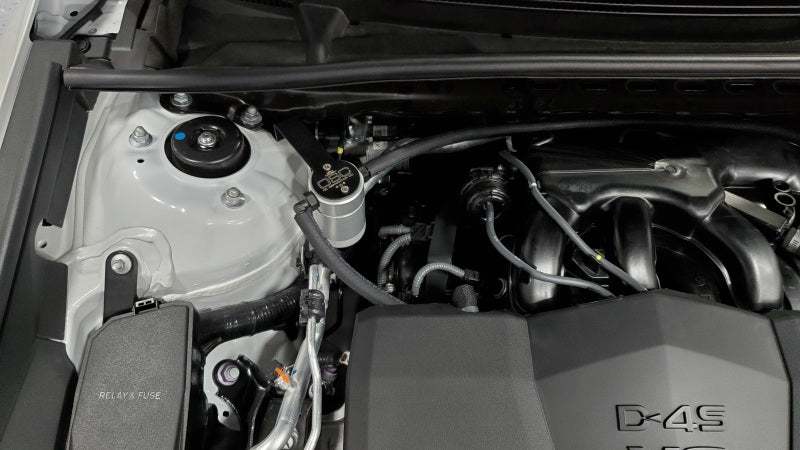 J&L 18-24 Toyota Camry 3.5L V6 Oil Separator 3.0 Passenger Side - Clear Anodized-Oil Separators-Grocery Getter Performance