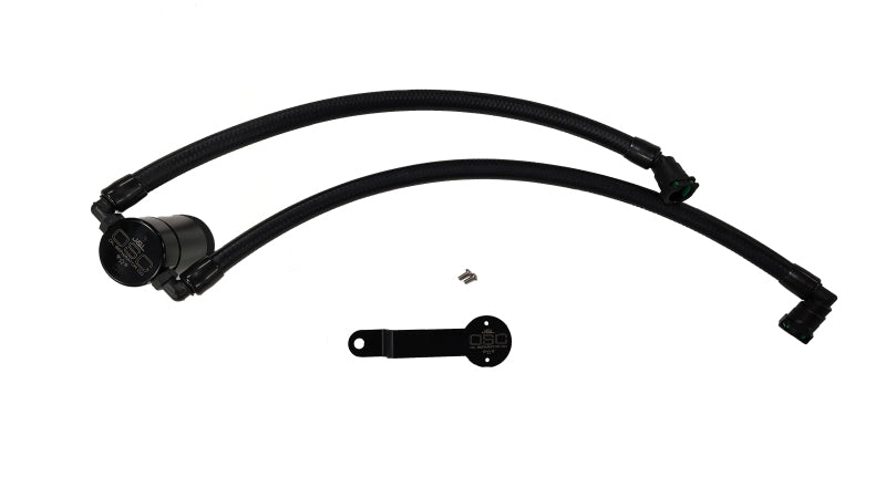 J&L 19-25 Dodge Ram 1500 3.6L PCV Side Oil Separator 3.0 - Black Anodized-Oil Separators-Grocery Getter Performance