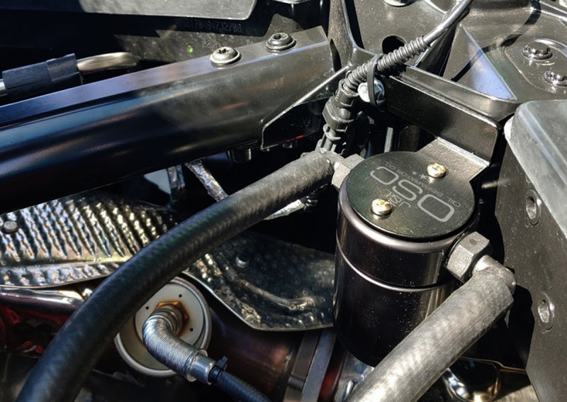 J&L 20-25 Chevrolet Corvette 6.2L LT2 Targa Top Passenger Side Oil Separator 3.0 - Black Anodize-Oil Separators-Grocery Getter Performance