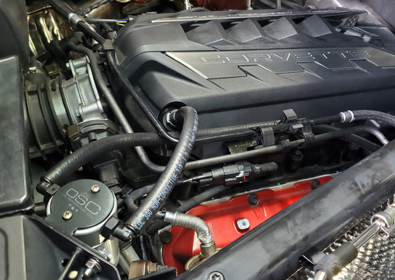 J&L 20-25 Chevrolet Corvette 6.2L LT2 Targa Top Passenger Side Oil Separator 3.0 - Clear Anodize-Oil Separators-Grocery Getter Performance