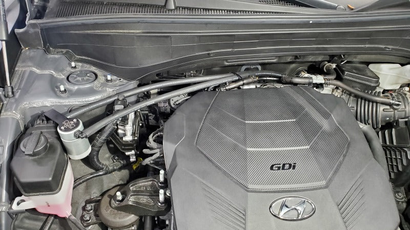 J&L 20-25 Hyundai Palisade / Kia Telluride 3.8L Oil Separator 3.0 Passenger Side - Clear Anodize-Oil Separators-Grocery Getter Performance