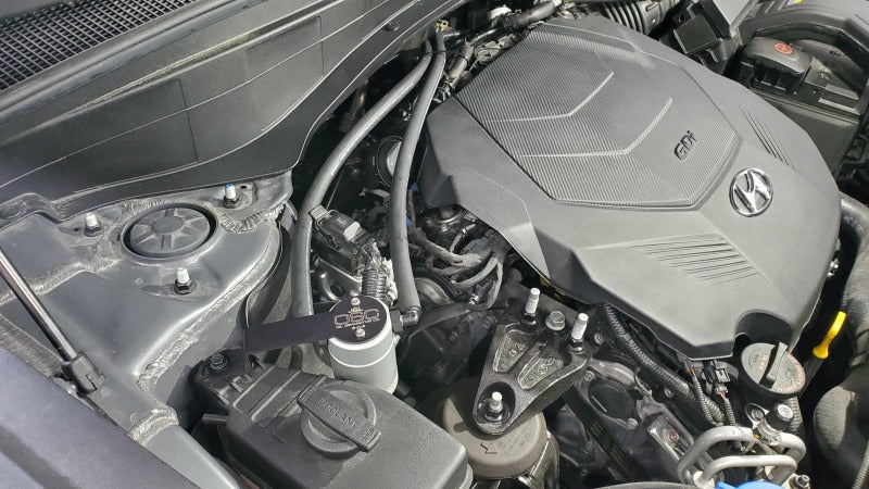 J&L 20-25 Hyundai Palisade / Kia Telluride 3.8L Oil Separator 3.0 Passenger Side - Clear Anodize-Oil Separators-Grocery Getter Performance