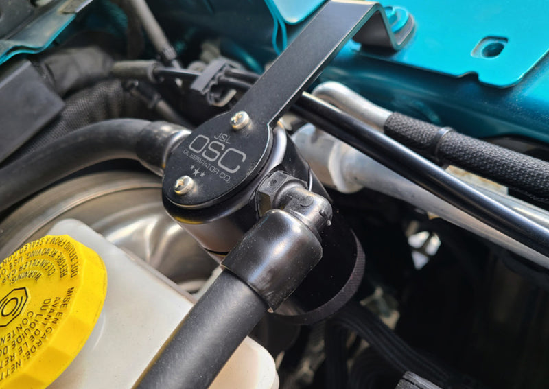 J&L 20-25 Jeep Wrangler 2.0L Driver Side Oil Separator 3.0 - Black Anodized-Oil Separators-Grocery Getter Performance
