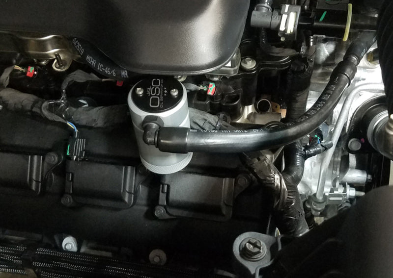 J&L 2019-2024 Dodge Ram 1500 5.7L Oil Separator 3.0 Passenger Side - Clear Anodized-Oil Separators-Grocery Getter Performance