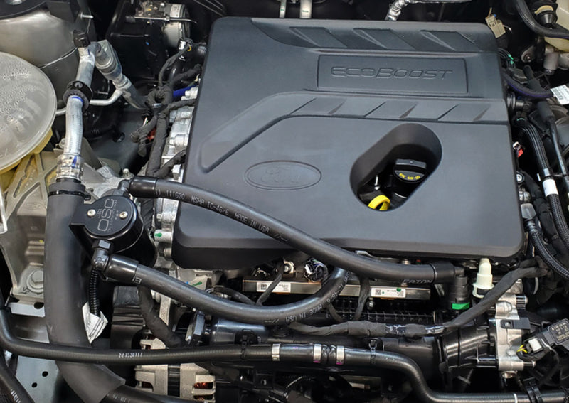 J&L 2021-2024 Ford Bronco 1.5L EcoBoost Passenger Side Oil Separator 3.0 - Black Anodized-Oil Separators-Grocery Getter Performance