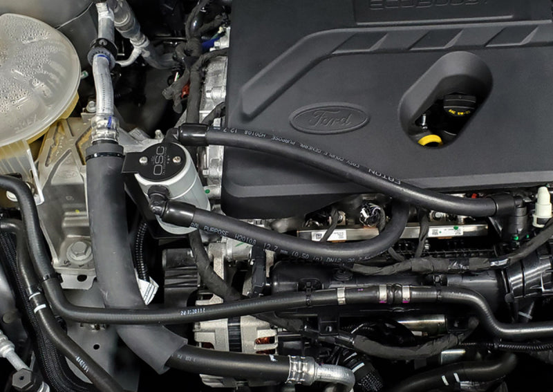 J&L 2021-2024 Ford Bronco 1.5L EcoBoost Passenger Side Oil Separator 3.0 - Clear Anodized-Oil Separators-Grocery Getter Performance