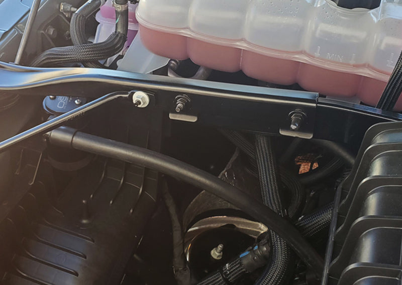 J&L 2021-2024 Ram TRX 6.2L Supercharged Passenger Side Oil Separator 3.0 - Black Anodized-Oil Separators-Grocery Getter Performance