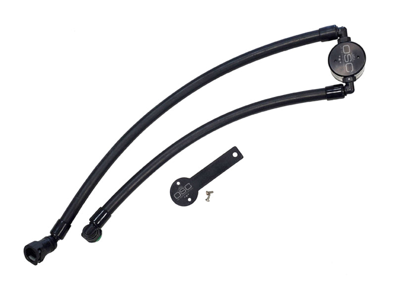 J&L 2021-2024 Ram TRX 6.2L Supercharged Passenger Side Oil Separator 3.0 - Black Anodized-Oil Separators-Grocery Getter Performance