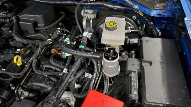 J&L 2021.5-2024 Ford Bronco 2.3L EcoBoost Oil Separator 3.0 Passenger Side - Clear Anodized-Oil Separators-Grocery Getter Performance