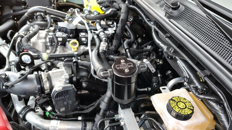 J&L 2025 Ford Bronco 2.3L/ 23-25 Ford Ranger 2.3L Separator 3.0 PCV Side - Black Anodized-Oil Separators-Grocery Getter Performance