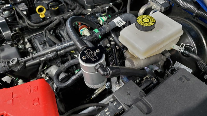 J&L 21-21.5 Ford Bronco 2.3L Ecoboost Passenger Side 3.0 Oil Separator - Clear Anodized-Oil Separators-Grocery Getter Performance