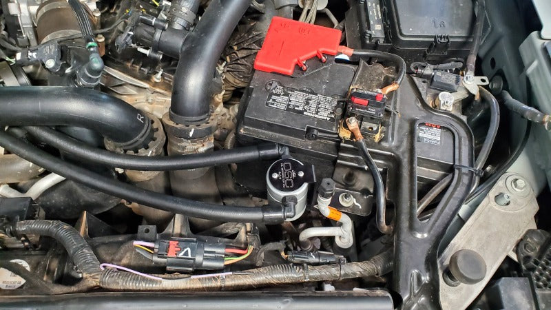 J&L 22-25 Ford Bronco Raptor 3.0L EcoBoost PCV Side Oil Separator 3.0 - Clear Anodized-Oil Separators-Grocery Getter Performance