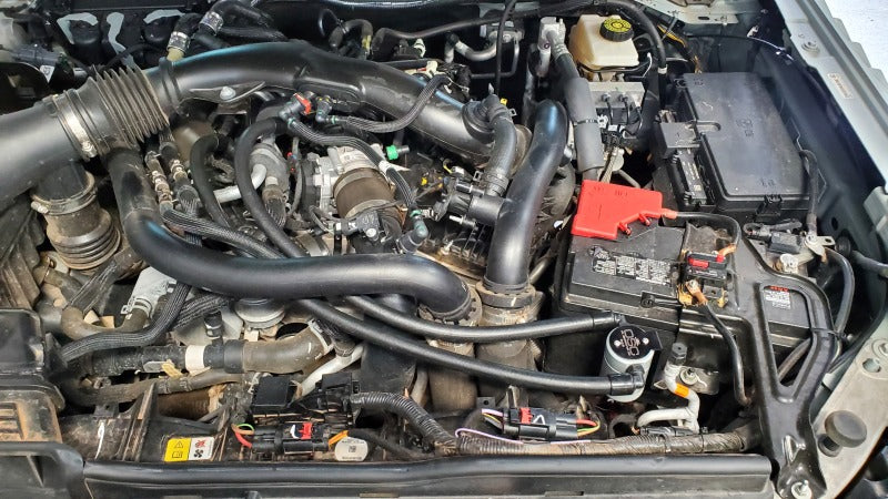 J&L 22-25 Ford Bronco Raptor 3.0L EcoBoost PCV Side Oil Separator 3.0 - Clear Anodized-Oil Separators-Grocery Getter Performance