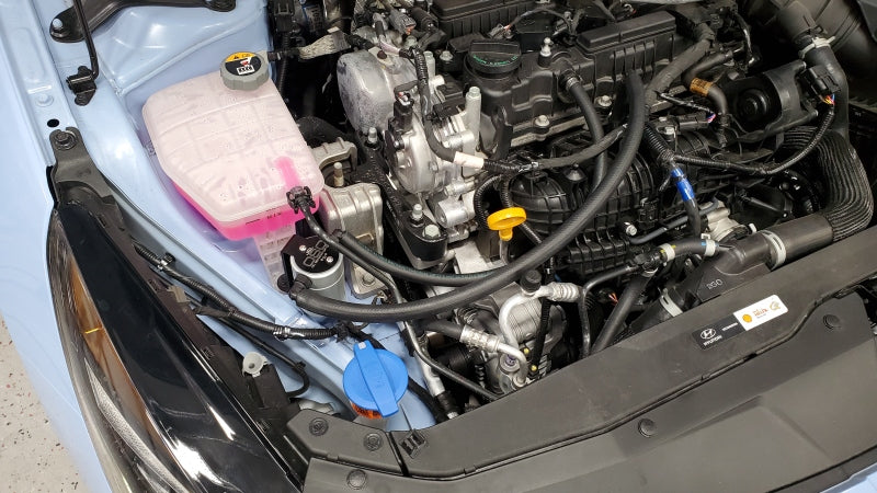 J&L 22-25 Hyundai Elantra N 2.0L Oil Separator 3.0 Passenger Side - Clear Anodized-Oil Separators-Grocery Getter Performance