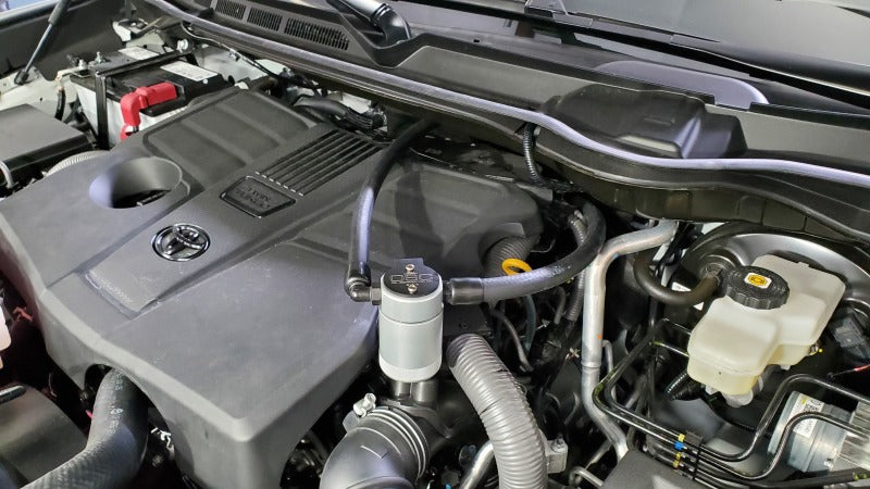 J&L 22-25 Toyota Tundra, 23-25 Sequoia 3.5L Turbo Oil Separator 3.0 Driver Side - Clear Anodized-Oil Separators-Grocery Getter Performance
