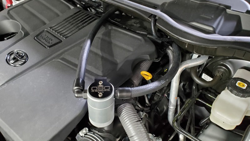 J&L 22-25 Toyota Tundra, 23-25 Sequoia 3.5L Turbo Oil Separator 3.0 Driver Side - Clear Anodized-Oil Separators-Grocery Getter Performance
