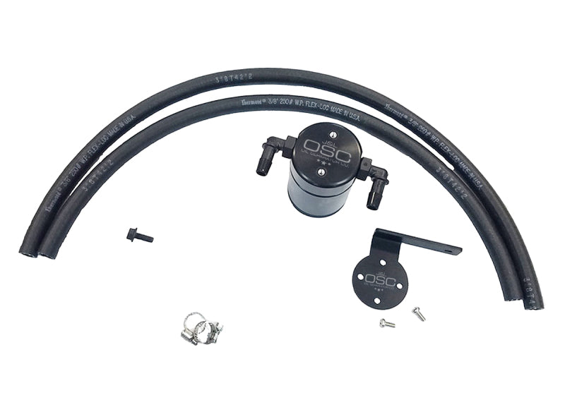 J&L 95-04 Toyota Tacoma/4Runner 3.4L Driver Side Oil Separator 3.0 - Black Anodized-Oil Separators-Grocery Getter Performance