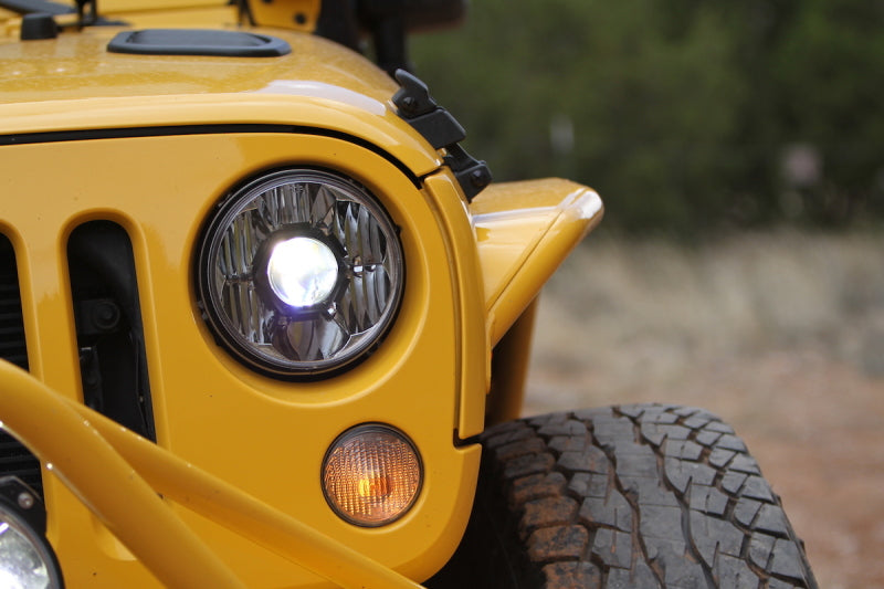 KC HiLiTES 07-18 Jeep JK 7in. Gravity LED Pro DOT Approved Replacement Headlight (Single)-Headlights-Grocery Getter Performance