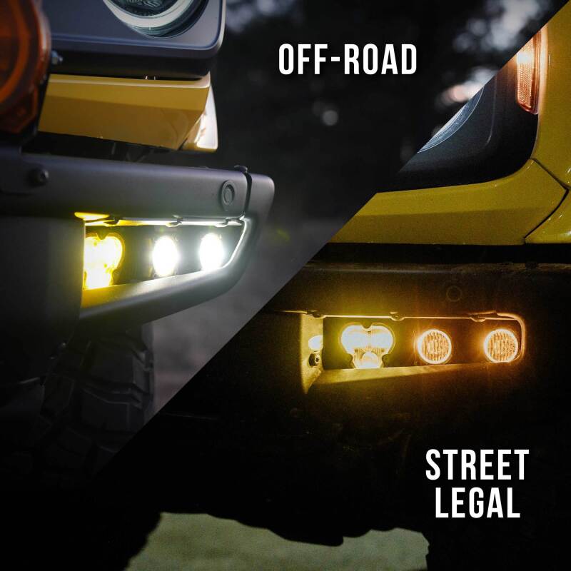 KC HiLiTES 2021+ Ford Bronco FLEX ERA 3 Dual Mode SAE Fog Light Pocket Kit-Light Bars & Cubes-Grocery Getter Performance